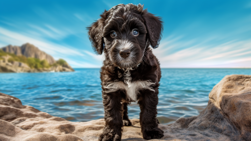 Cute Portuguese Water Dog Purebred Pup
